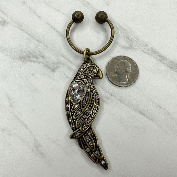 Chico's 2010 Rhinestone Parrot Bird Keychain Keyring - Picture 2 of 9